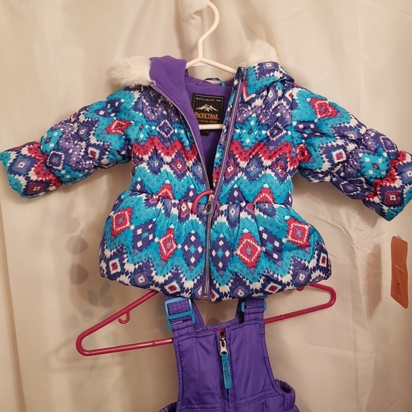Pacific Trail girls 12 months 2 piece purple & teal snow suit NWT - Picture 2 of 7